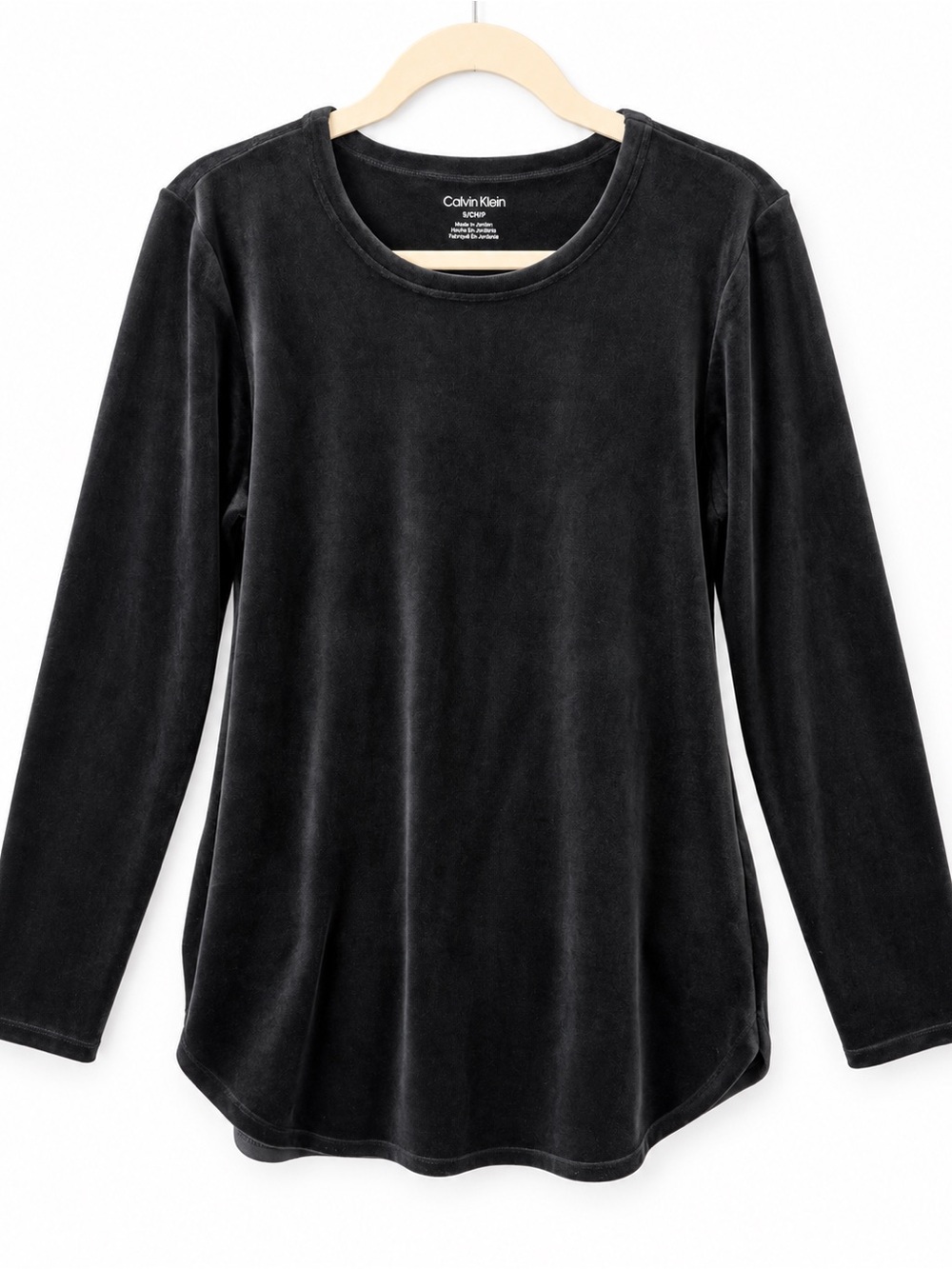 Calvin Klein Black Velvet Long-Sleeve Tee